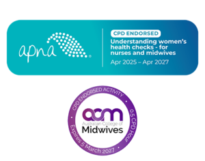 understanding women's health checks nurses course CPD endorsement logos