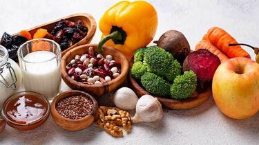 Table with healthy foods on it