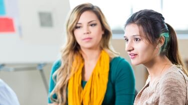 Two women having a discussion