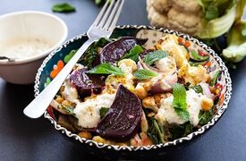 Roast chickpea & vegetable salad