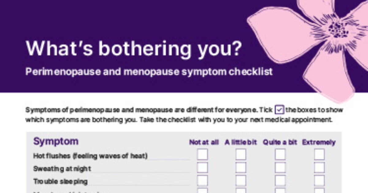 Menopause and Perimenopause Symptom Checker - Joylux